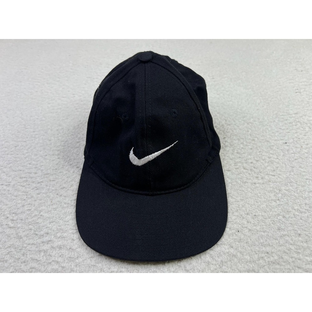 Nike Mens Black Snapback Hat Swoosh Logo Cotton Twill Cap S509120CH One Size
